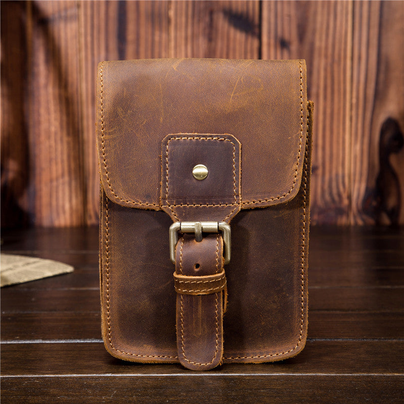 Retro Leather Handmade Phone Bag Waist Bag