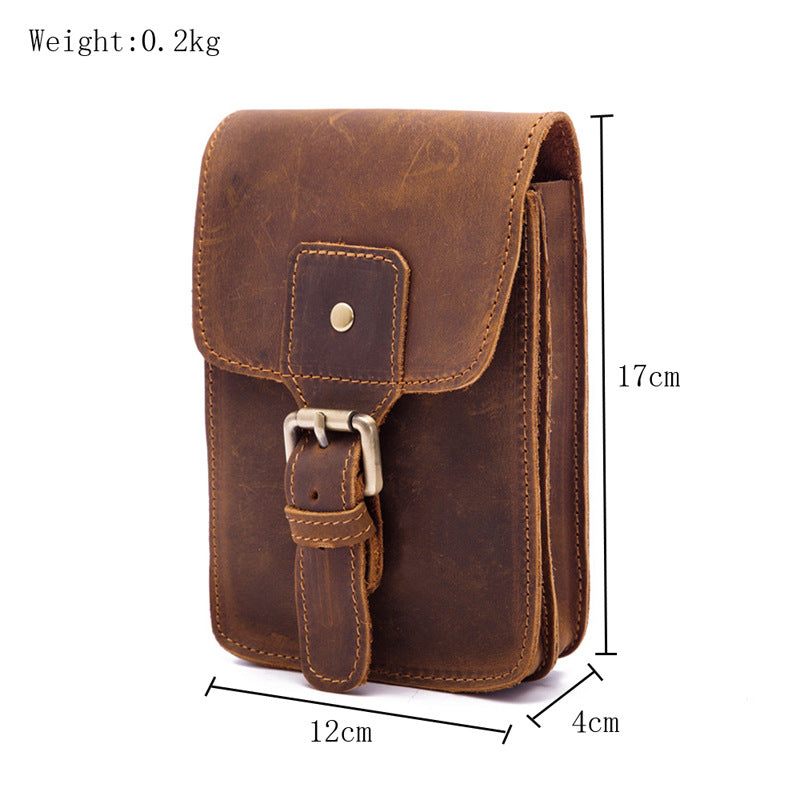 Retro Leather Handmade Phone Bag Waist Bag