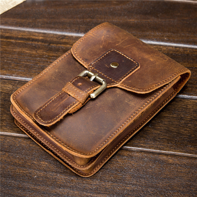 Retro Leather Handmade Phone Bag Waist Bag