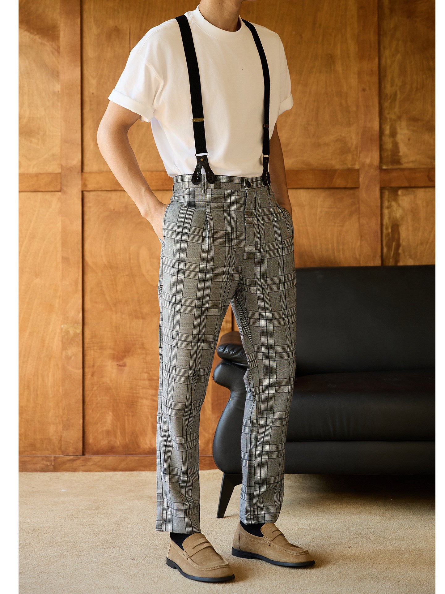 Retro Style Casual Overall Pants
