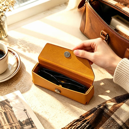 Retro Handmade Leather Glasses Case