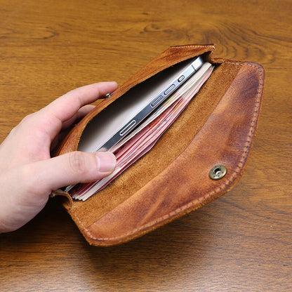 Retro Handmade Leather Long Wallet