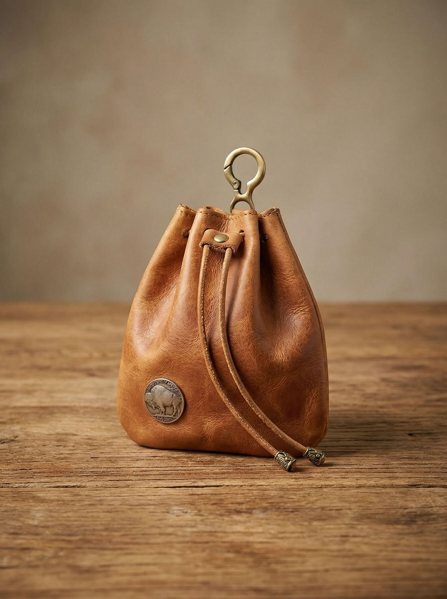 Retro Handmade Leather Coin Bag Storage Bag