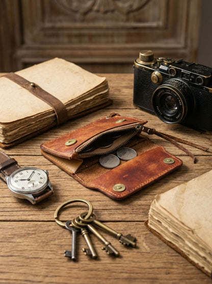 Retro Handmade Leather Card Wallets