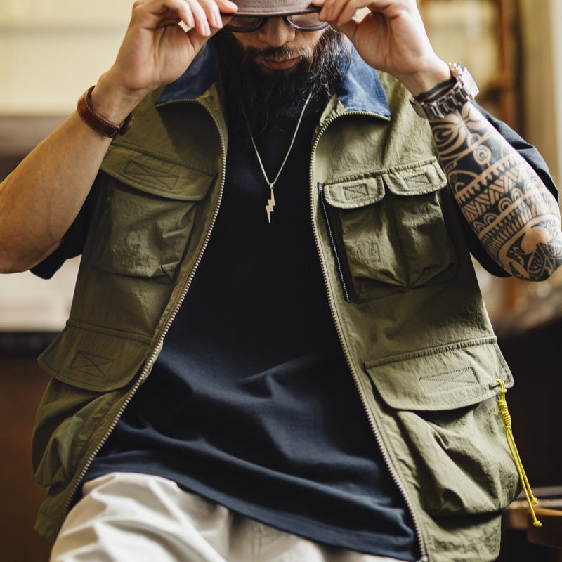 Vintage Explorer Cargo Vest Jacket