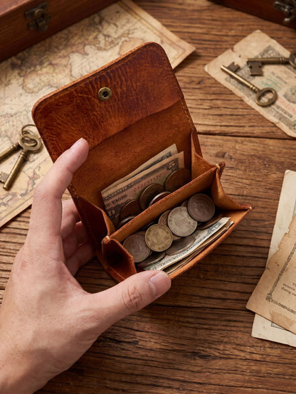 Vintage Leather Handmade Card Wallet
