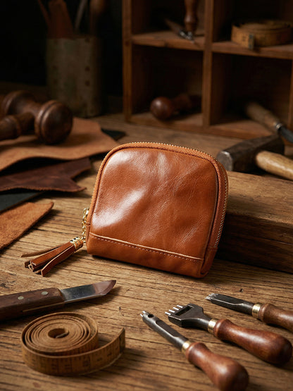 Retro Handmade Leather Storage Bag Card Holder Wallet