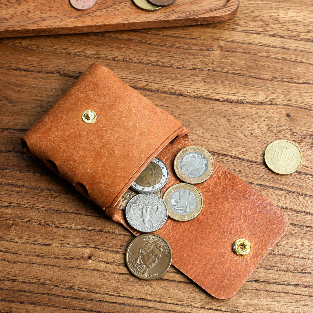 Retro Tanned Leather Coin Bag Wallet