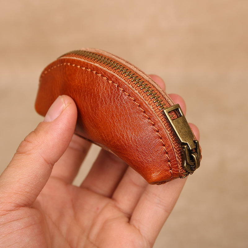Retro Handmade Leather Coin Wallet Key Bag