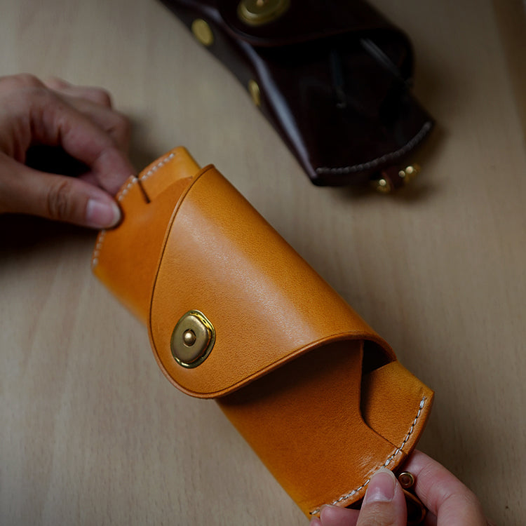 Retro Tanned Leather Glasses Case