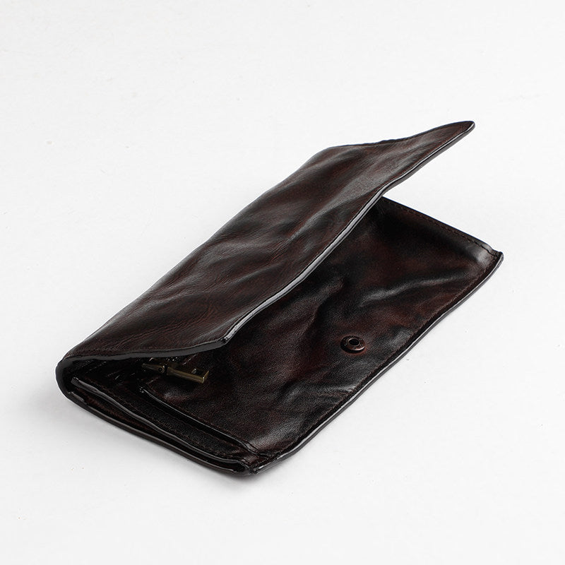 Retro Handmade Leather Multi-card Slots Long Wallets