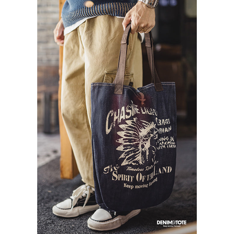 Retro Denim Tote Bag Shoulder Bag