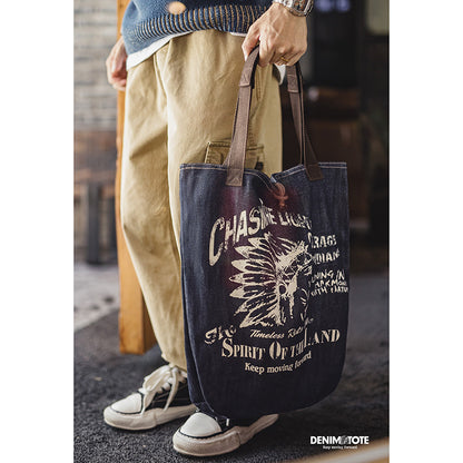 Retro Denim Tote Bag Shoulder Bag