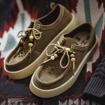 Retro Thick-soled Casual Leather Suede Shoes