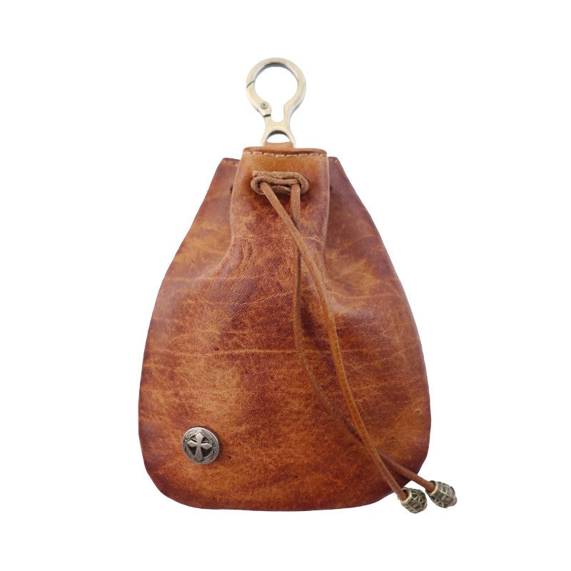 Retro Handmade Leather Coin Bag Storage Bag