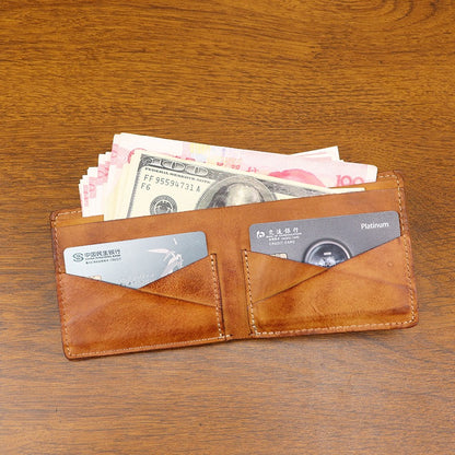 Retro Handmade Leather Short Wallet