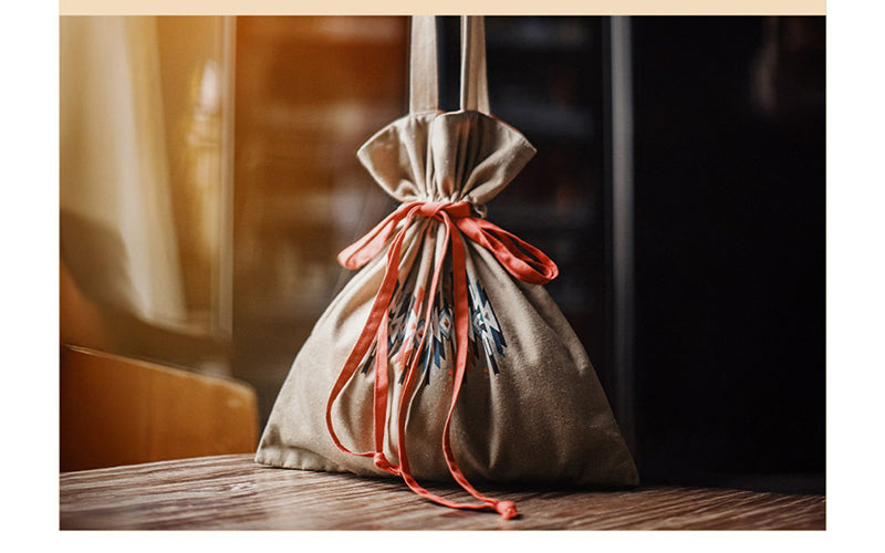 Retro Khaki Portable Canvas Shoulder Bag