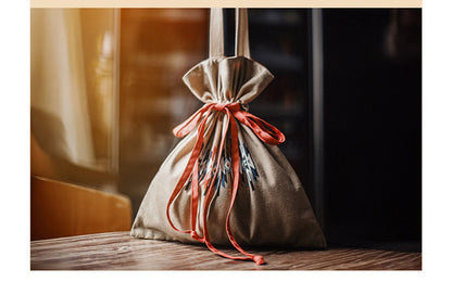 Retro Khaki Portable Canvas Shoulder Bag