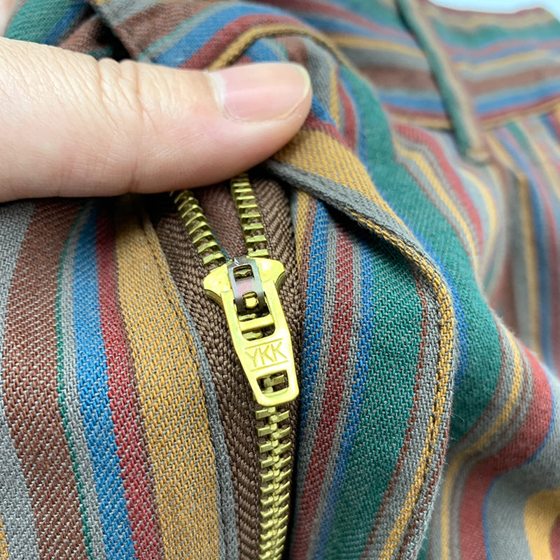 Retro Cotton Striped Casual Pants