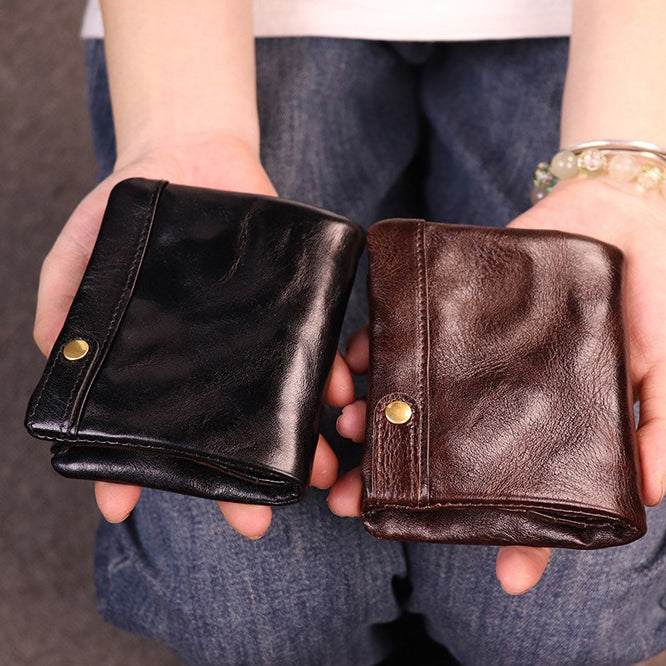Retro Handmade Leather Card Holders Short Wallet