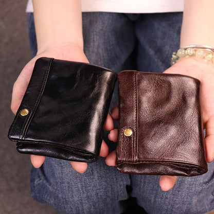Retro Handmade Leather Card Holders Short Wallet