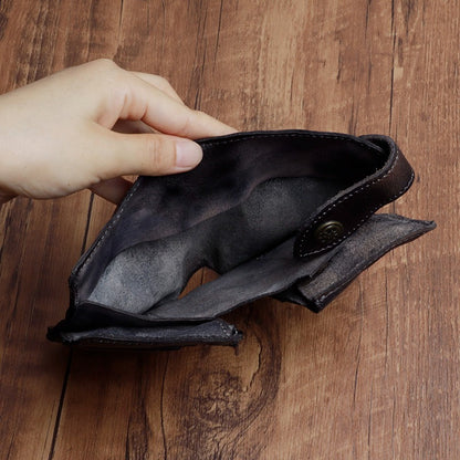 Retro Handmade Leather Zipper Card Wallets