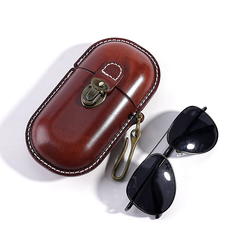 Genuine Leather Vintage Sun Glasses Box