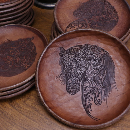 Retro Handmade Storage Leather Tray