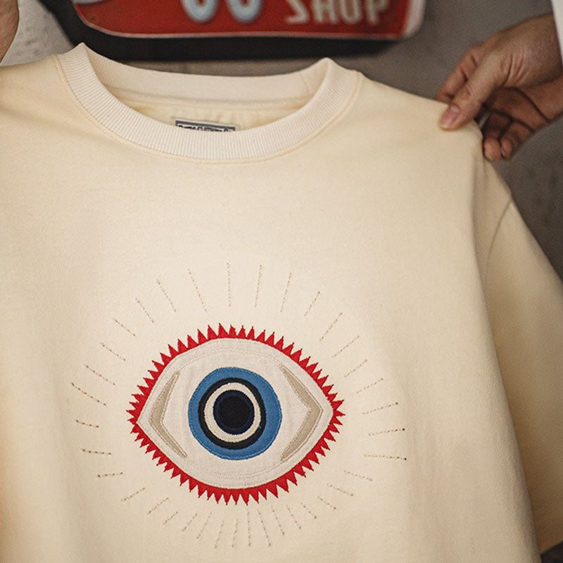 Retro Embroidery Guardian Eye T-shirt