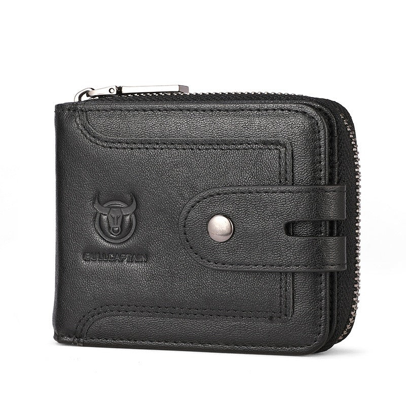 Retro Leather Zipper Chain Wallet