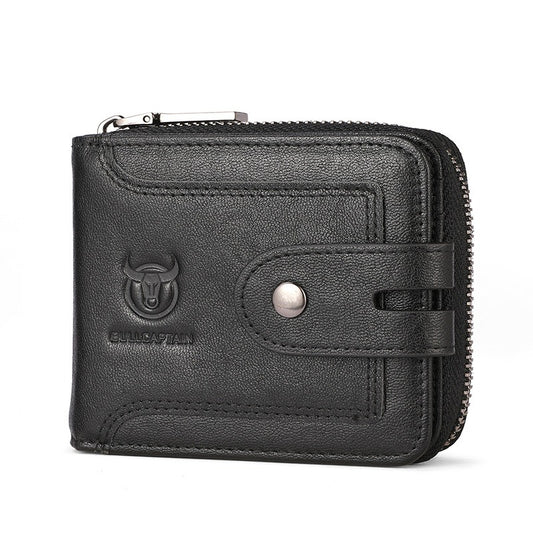 Retro Leather Zipper Chain Wallet