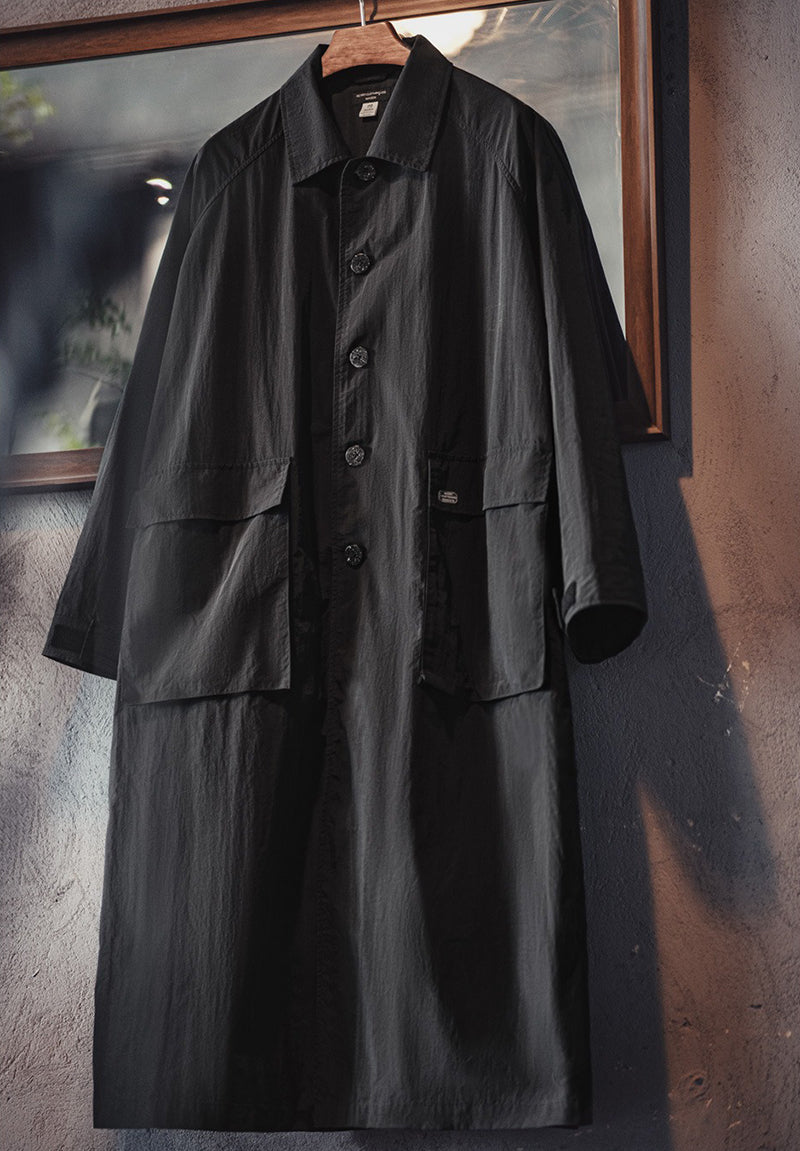 Retro Balmacaan Big Pocket Long Coat