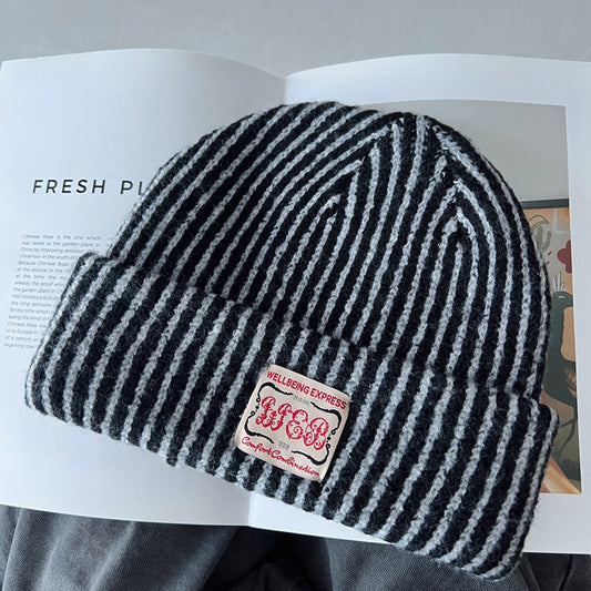 Retro Striped Knitted Hat