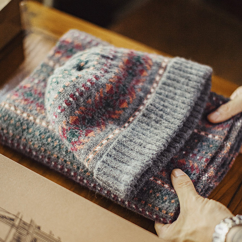 Retro Warm Soft Knitted Hat and Scarf