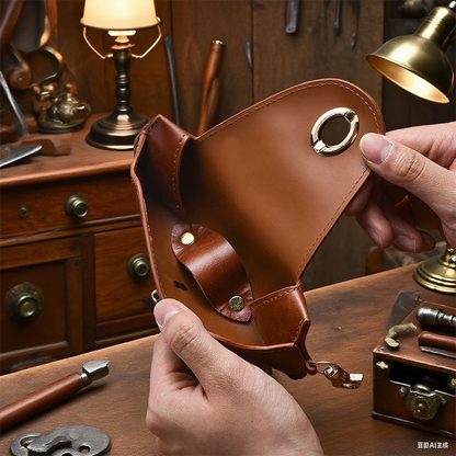 Retro Tanned Leather Glasses Case