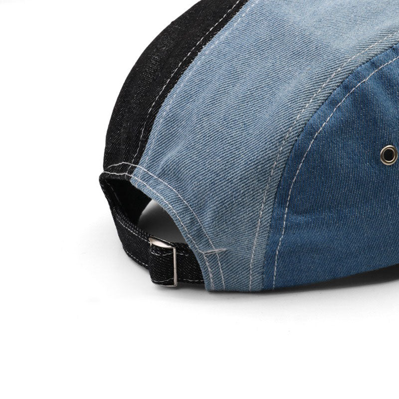 Retro Denim Patchwork Hats Casual Caps