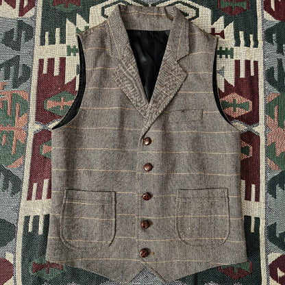 Retro Large Size Wool Herringbone Waistcoats