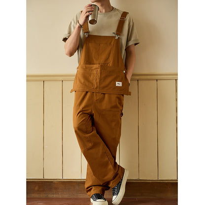 Retro Style Casual Multi-Pocket Overall Cargo Pants