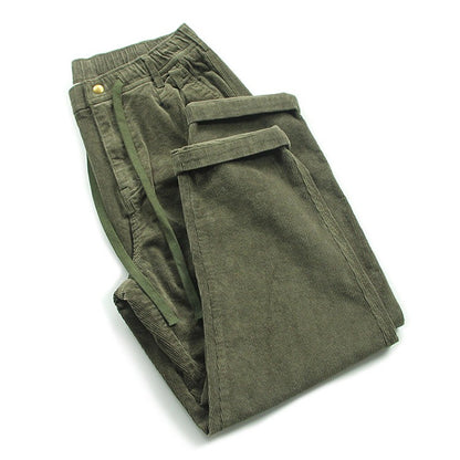 Retro Washed Corduroy Casual Pants