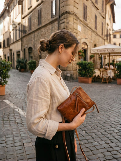 Retro Handmade Tanned Leather Shoulder Bag