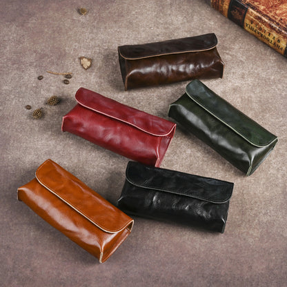 Retro Magnetic Handmade Leather Sunglasses Case