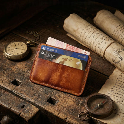 Retro Handmade Leather Card Wallets