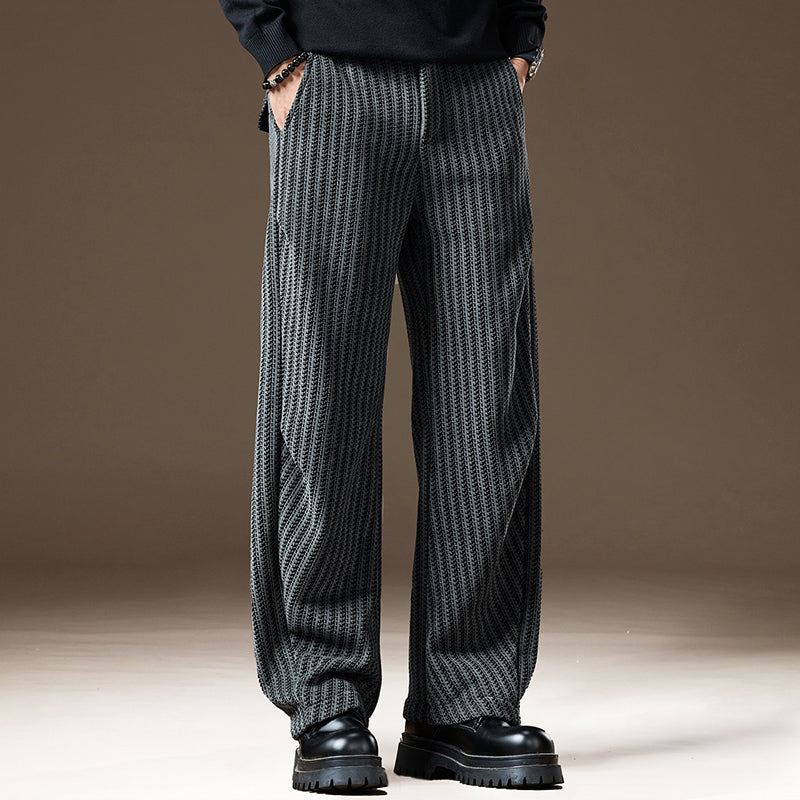 Large Size Retro Casual Striped Pants