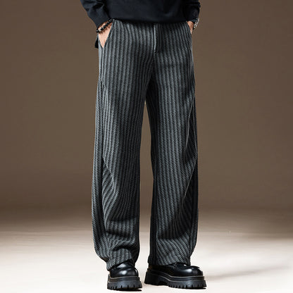 Large Size Retro Casual Striped Pants