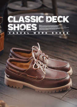 Retro Leather Classic Boat Shoes Work Shoes