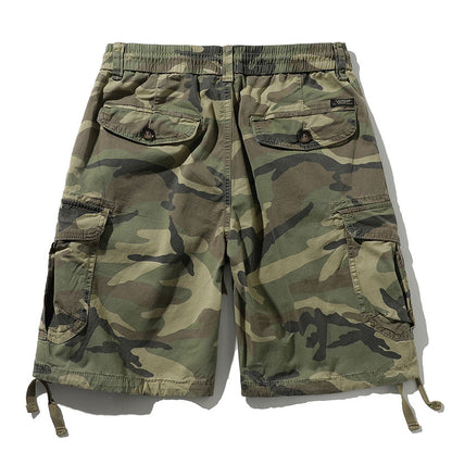 Retro Military Style Casual Cargo Camouflage Shorts