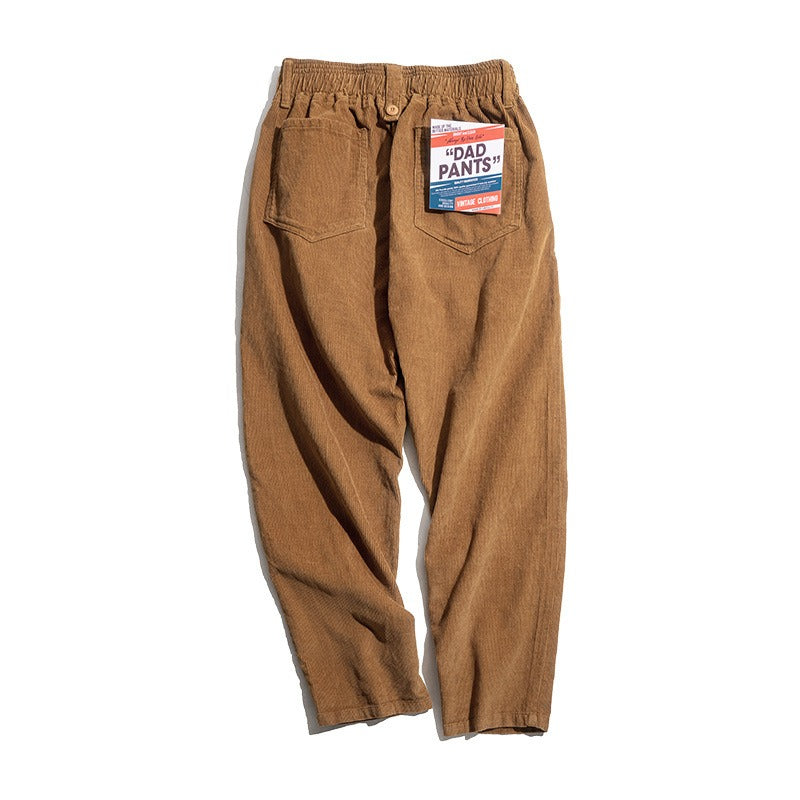 Retro Thick Corduroy Trousers Winter Casual Pants