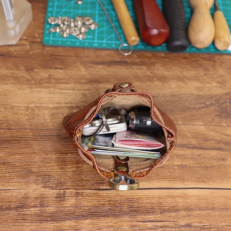 Retro Handmade Leather Coin Bag Storage Bag