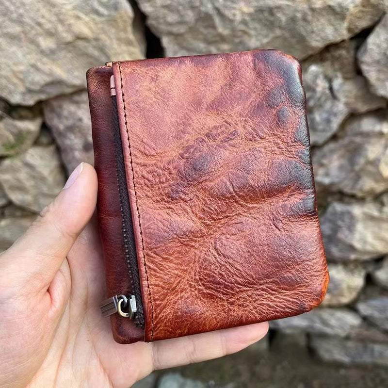 Retro Leather Handmade Short Wallets