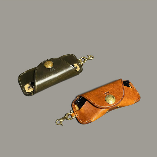 Retro Tanned Leather Glasses Case